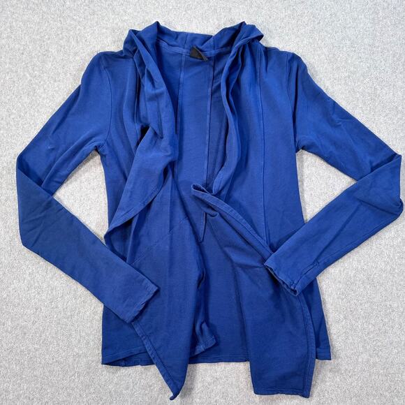 Splits Fifty Nine Open Front Drape Cardigan Top Women's Small Navy Blue Terry - Picture 1 of 10